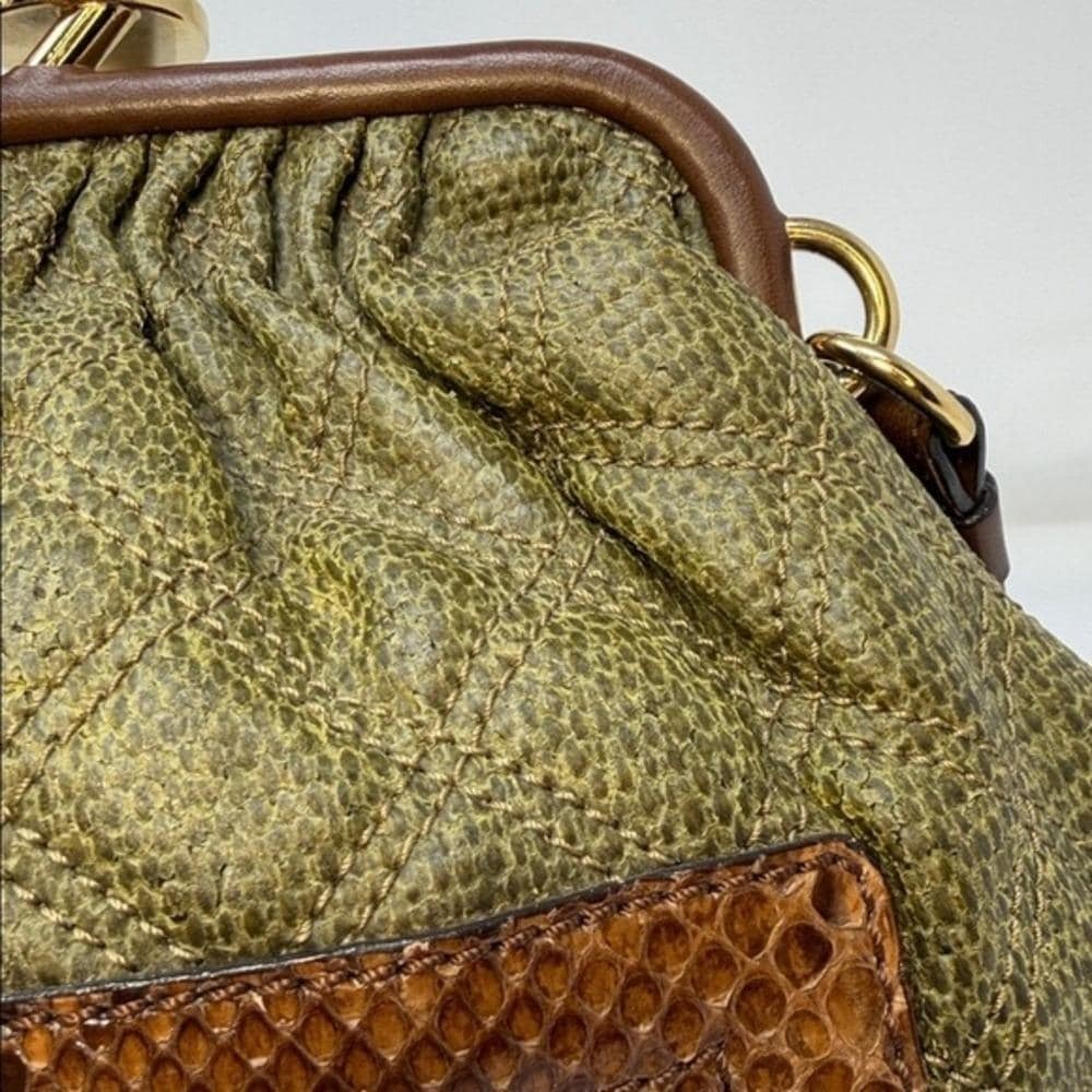 Marc Jacobs Vintage Moss Green Quilted Leather Python Little Stam Bag - Picture 9 of 17